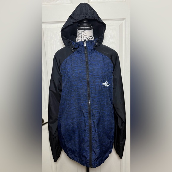 Men's Blue and Black Windbreaker - Picture 1 of 6